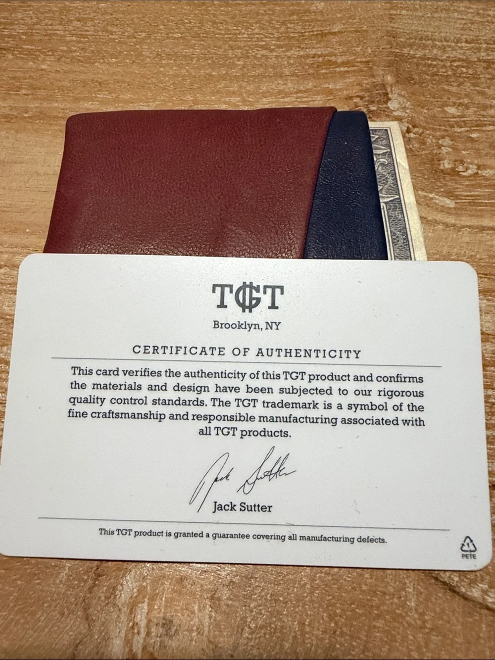 Men’s TGT Burgundy and Navy Deluxe Leather Card Wallet